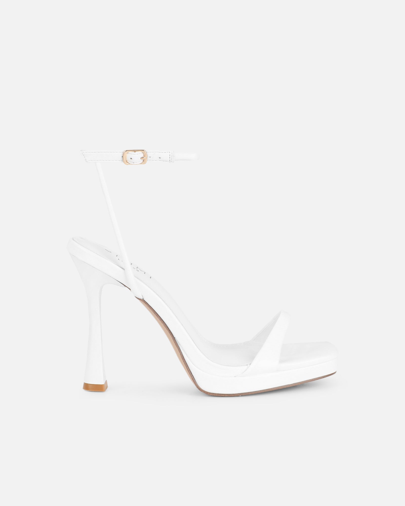 Toff White Mini Platform Heeled Sandals