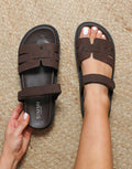 Adelle Brown Nubuck Chunky Footbed Slides