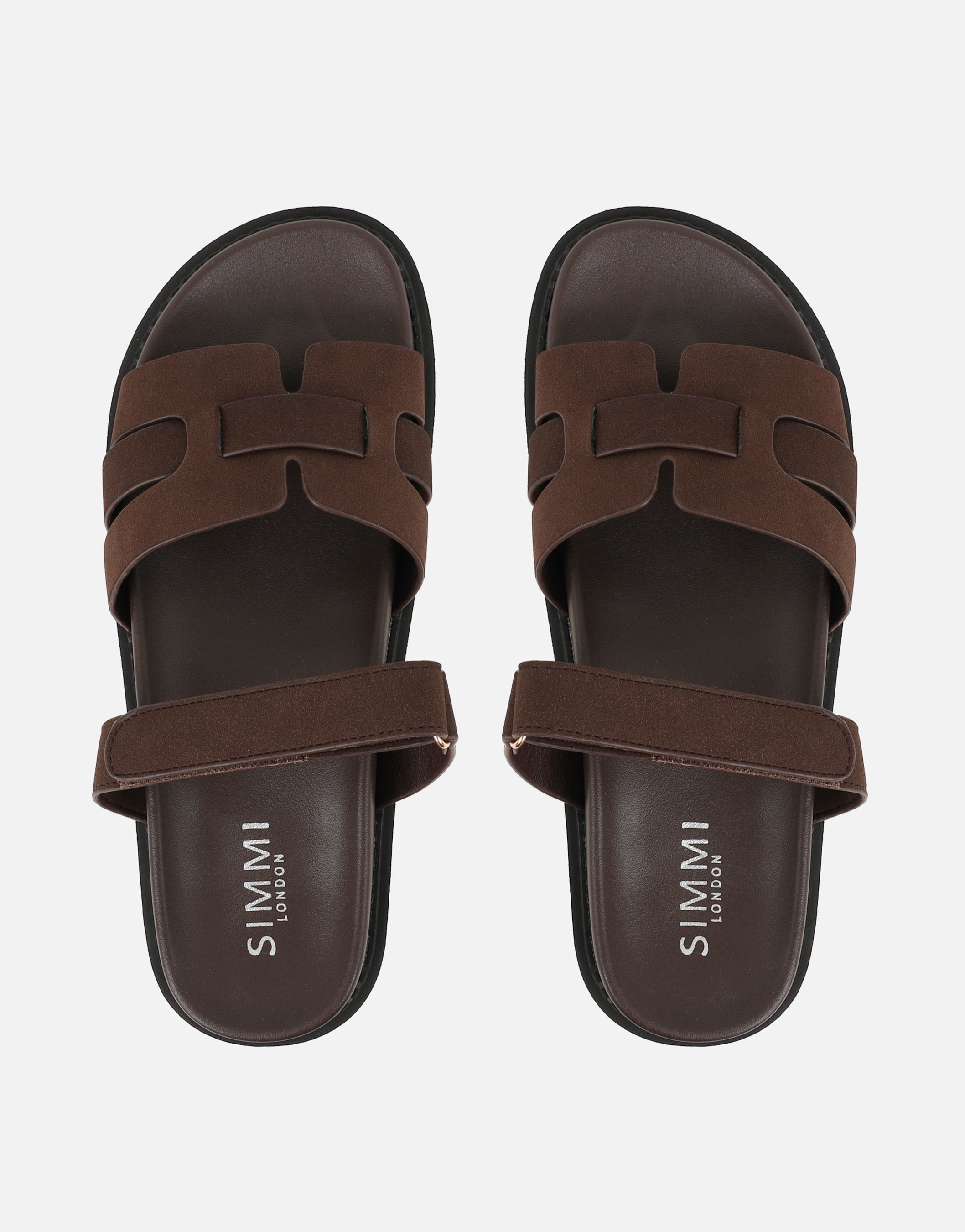 Adelle Brown Nubuck Chunky Footbed Slides