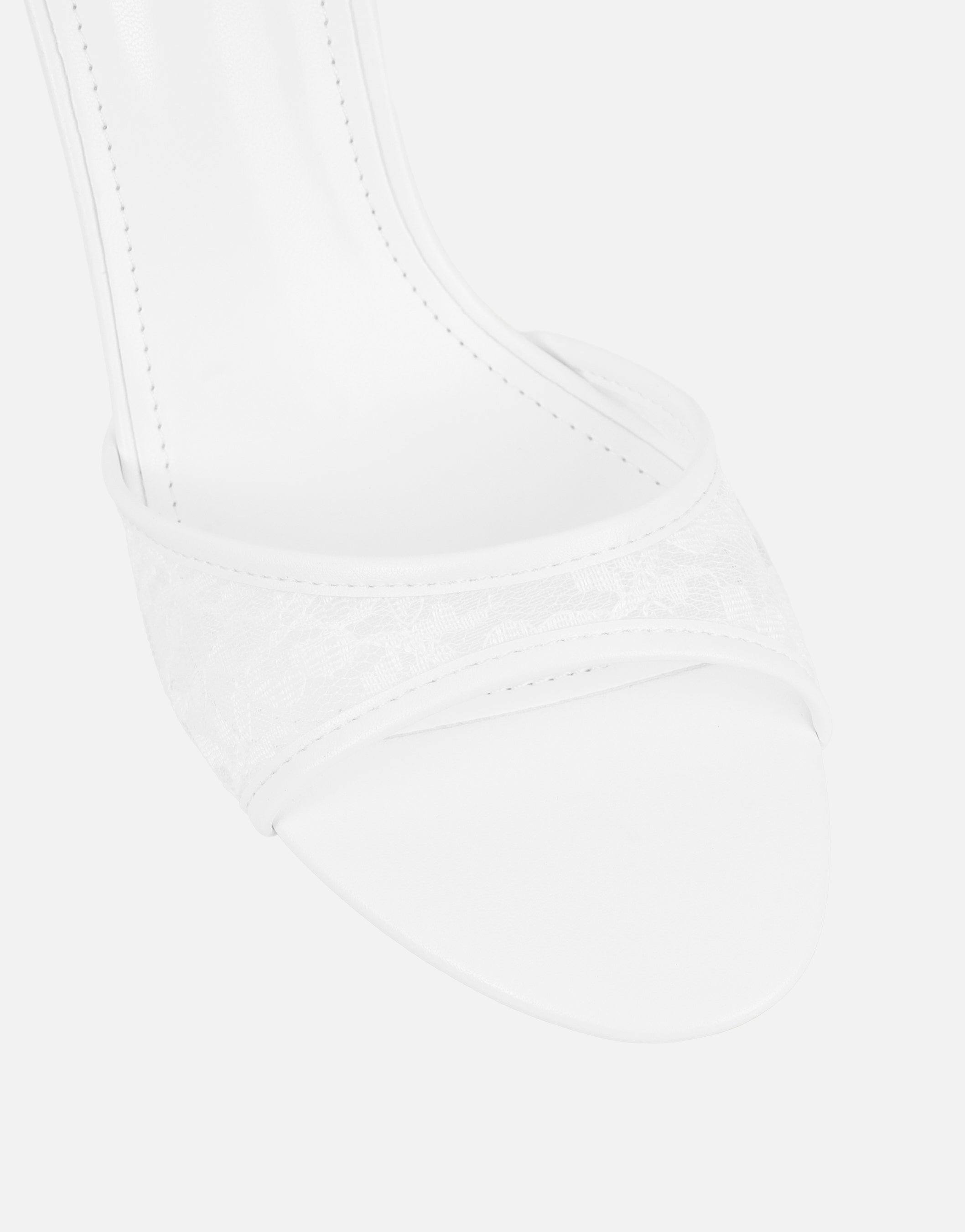Juby White Mesh Heeled Sandals