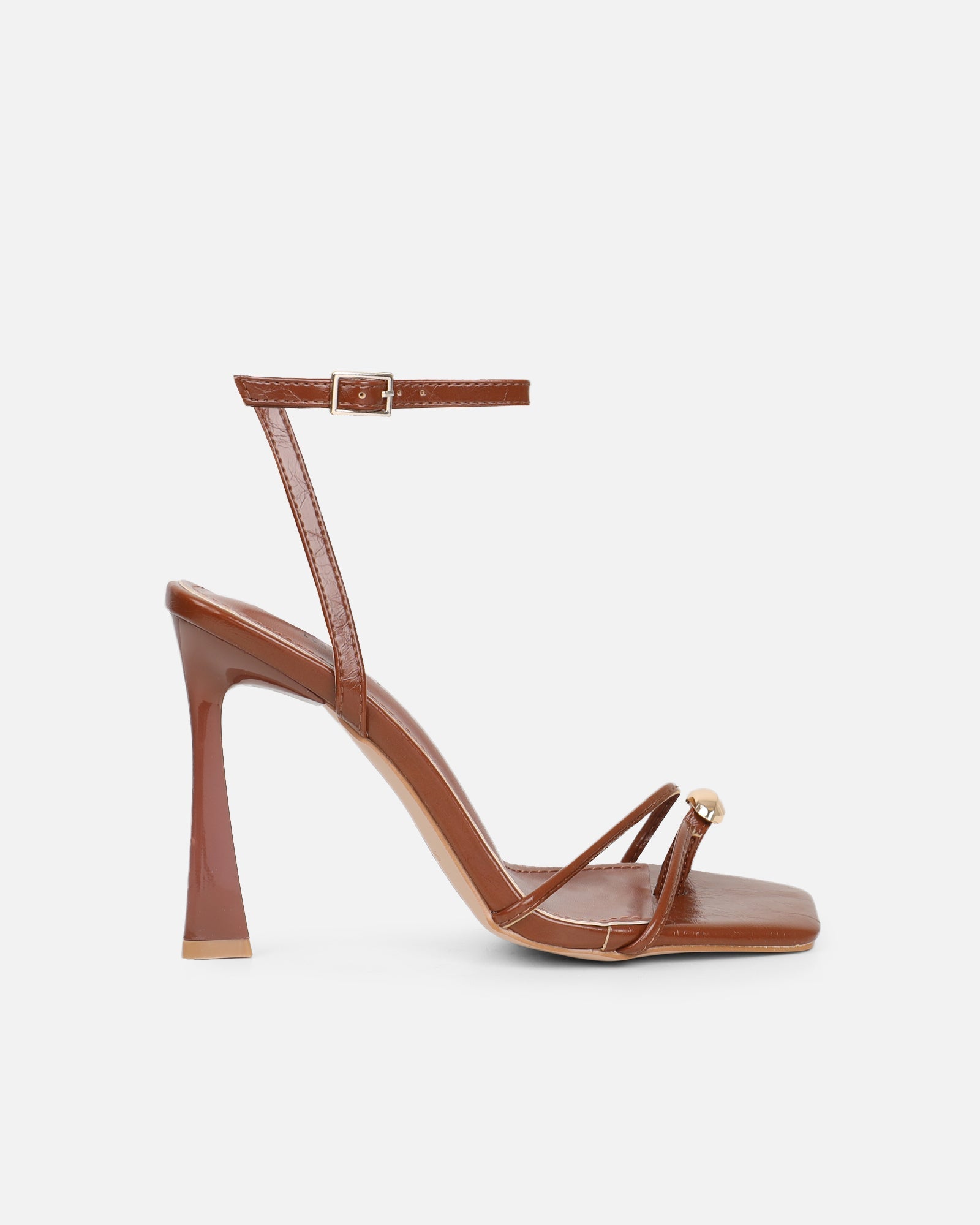 Anesca Tan Shine Heeled Sandals