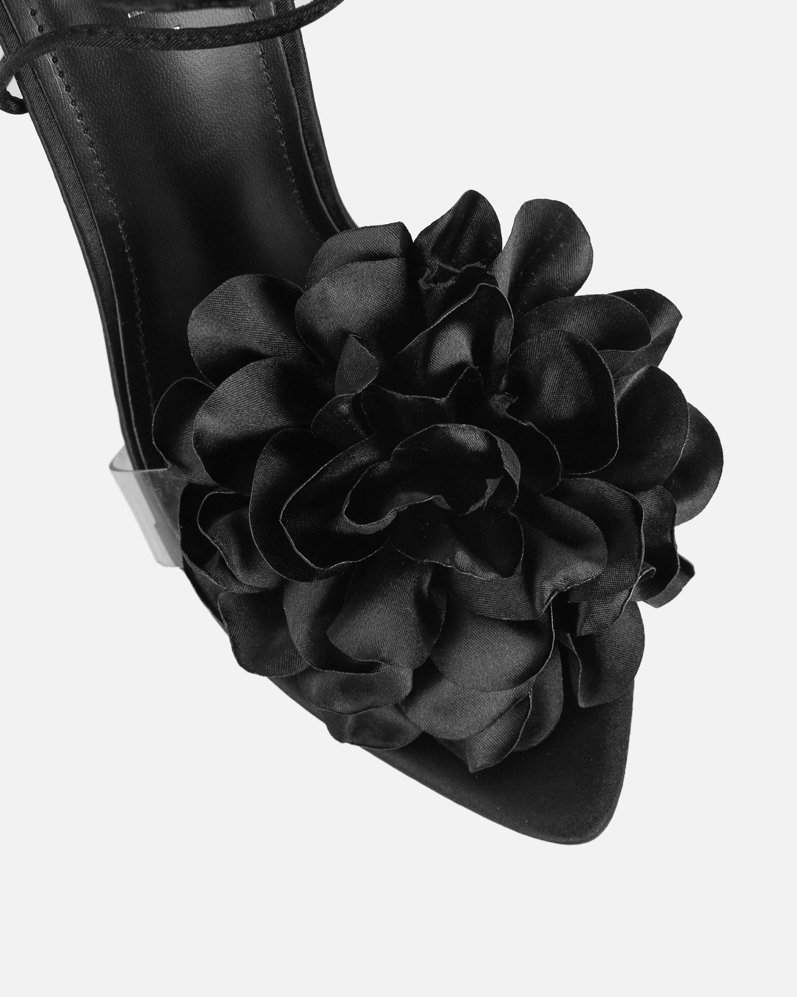 Betty Black Flower Heeled Sandals