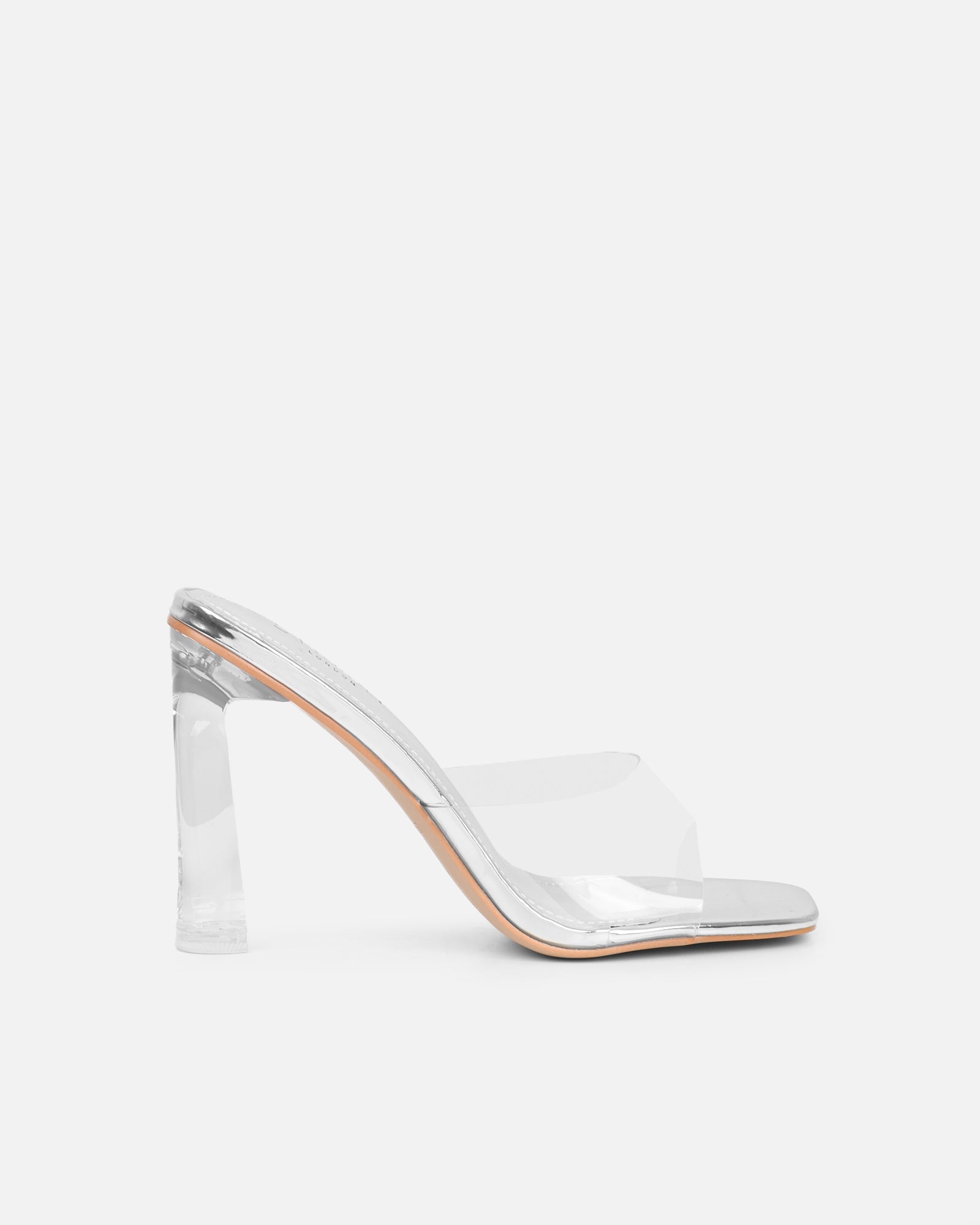Maylee Clear Silver Mirror Mules
