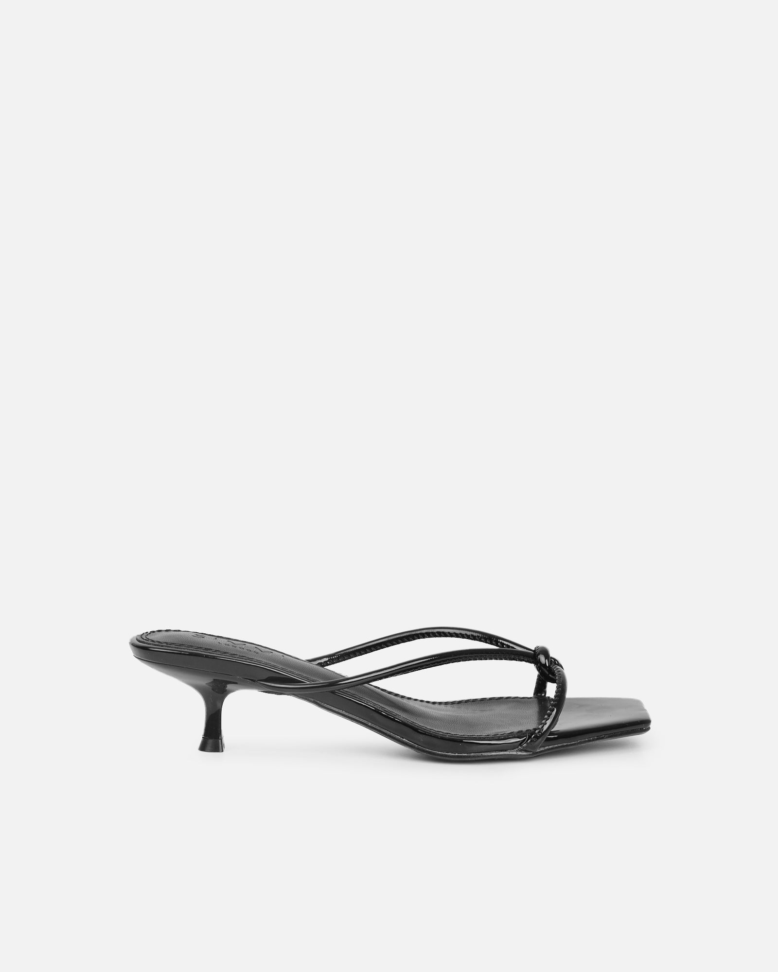 Haylen Black Patent Knotted Mules