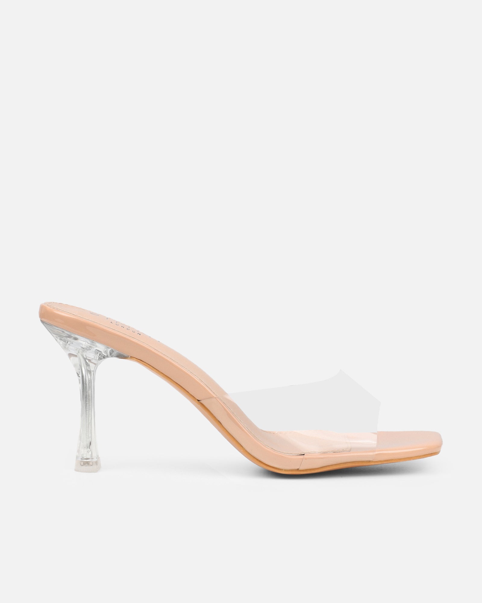 Josephine Clear Nude Patent Heeled Sandals