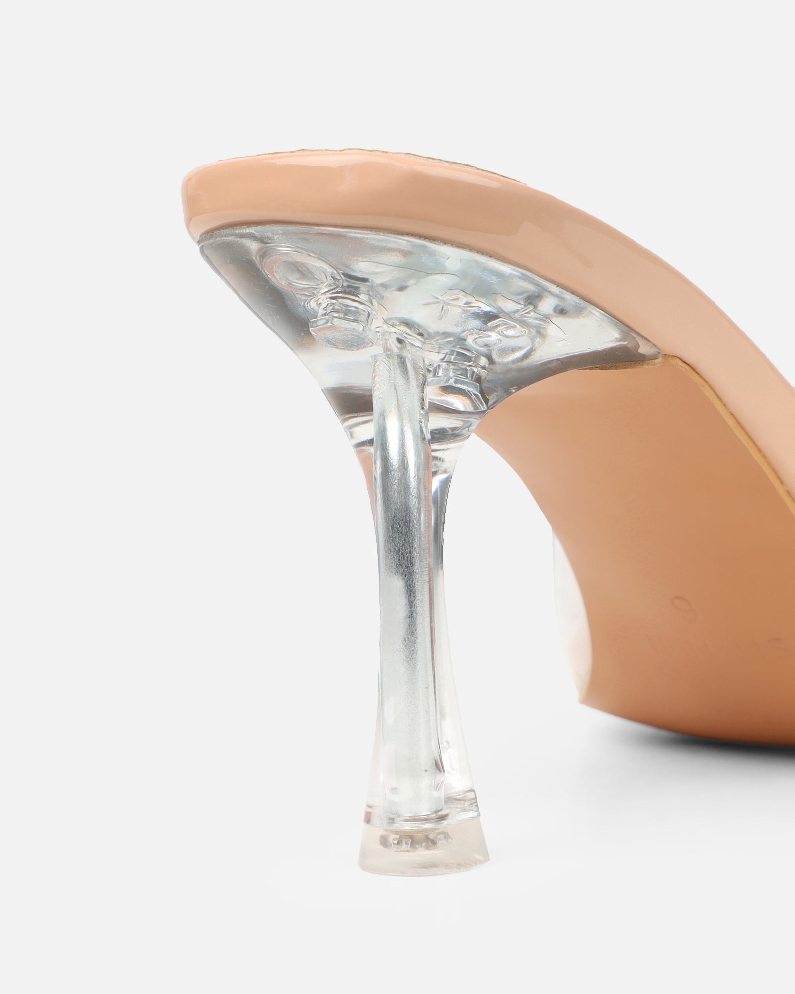 Josephine Clear Nude Patent Heeled Sandals