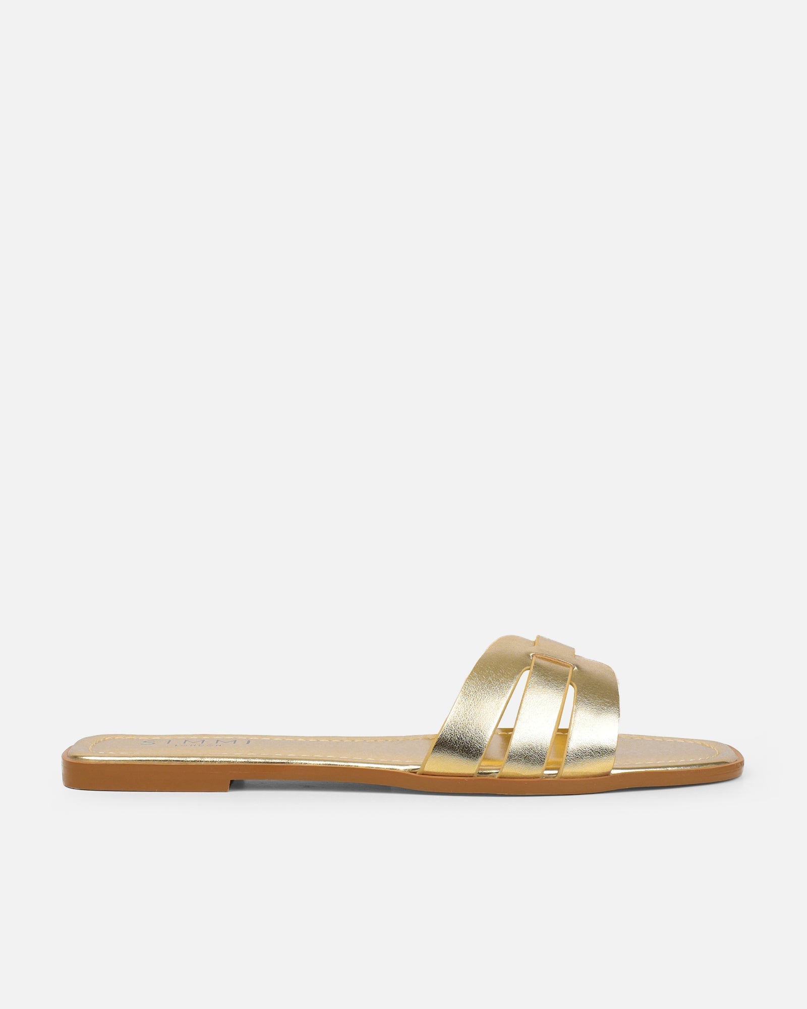 Jorja Gold Metallic Slip On Flat Sandals