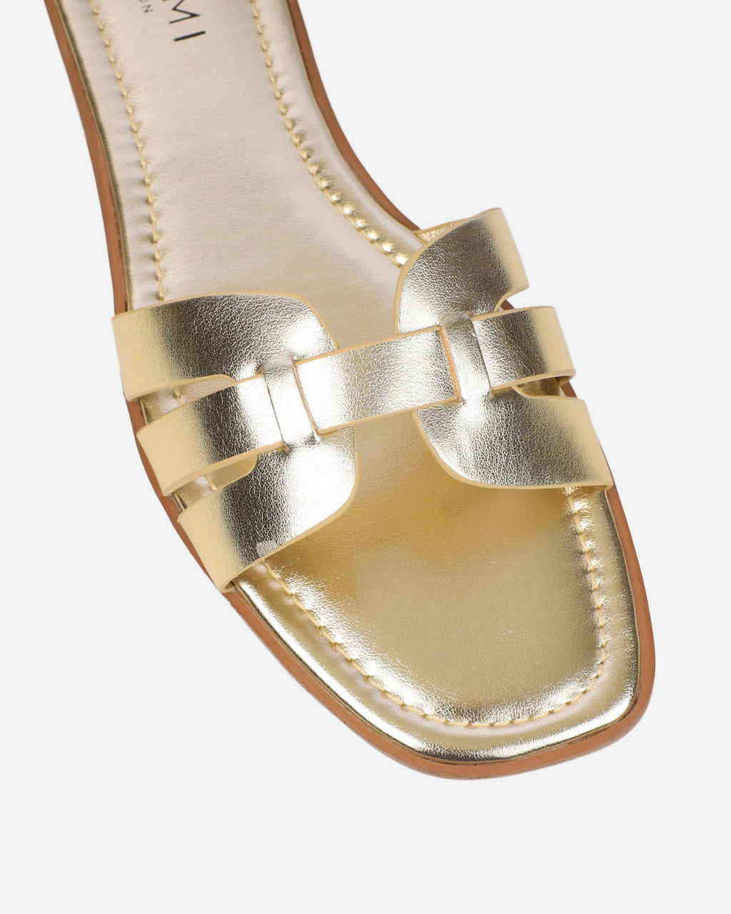 Jorja Gold Metallic Slip On Flat Sandals