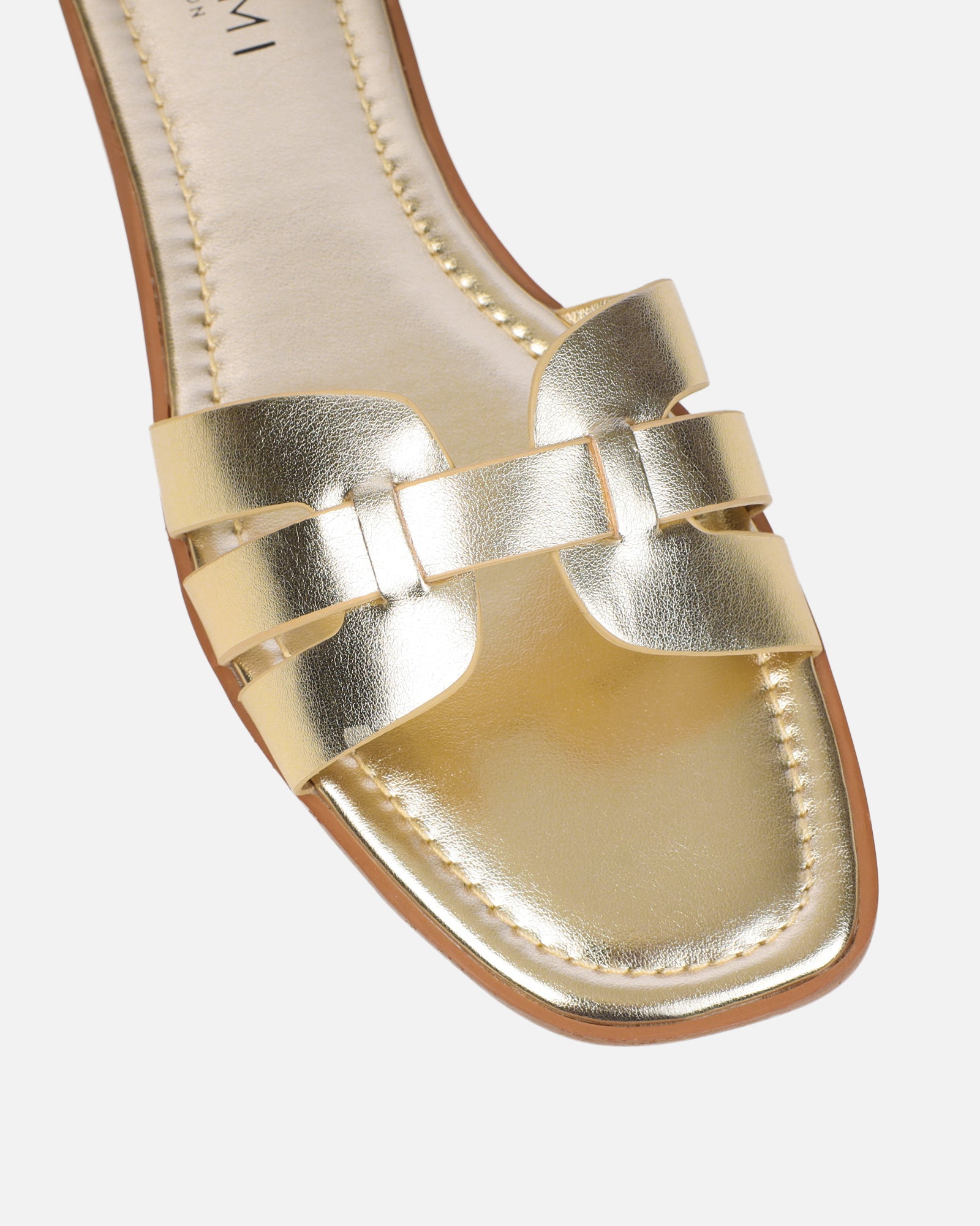 Jorja Gold Metallic Slip On Flat Sandals