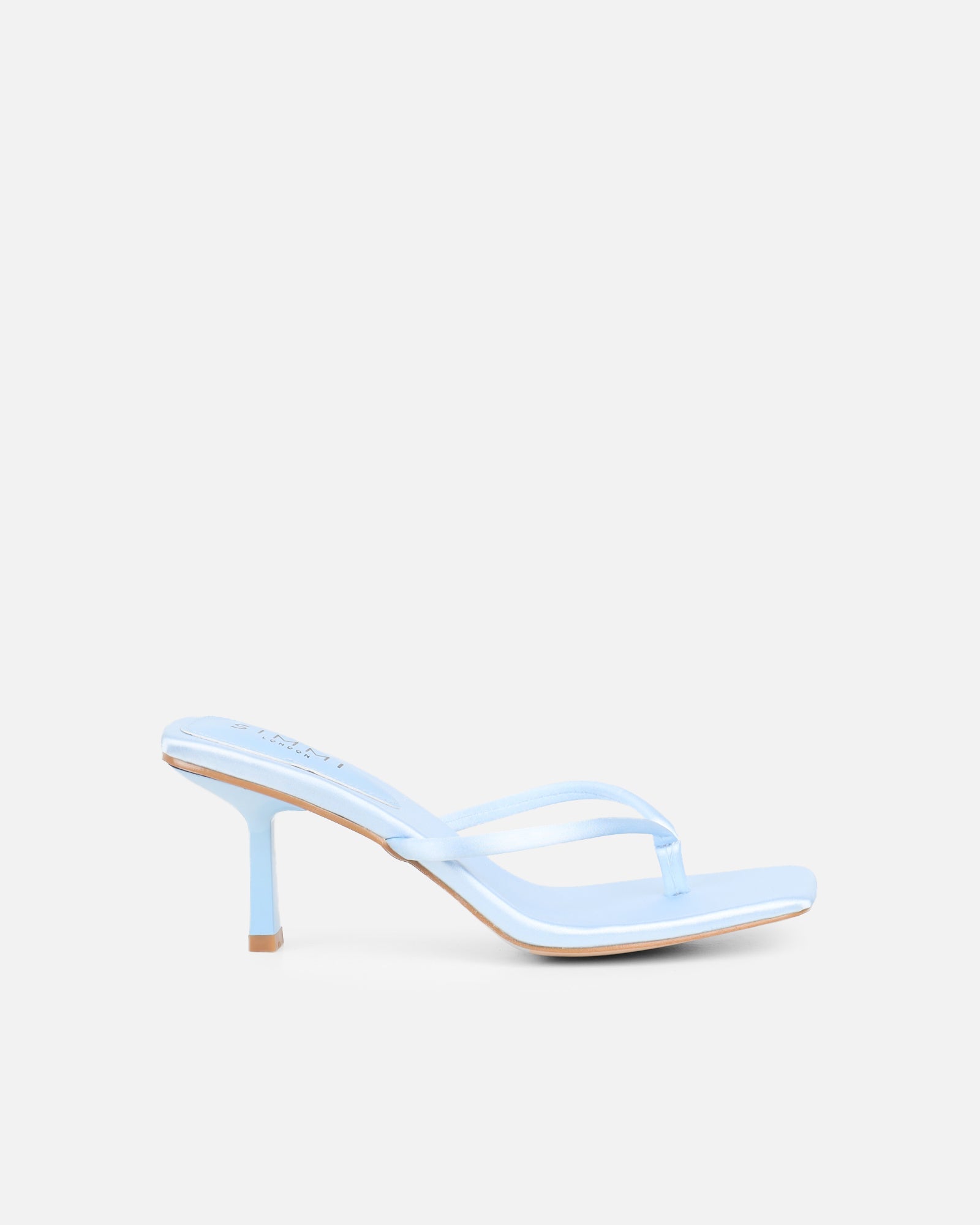 Melba Blue Satin Toe Post Sandals