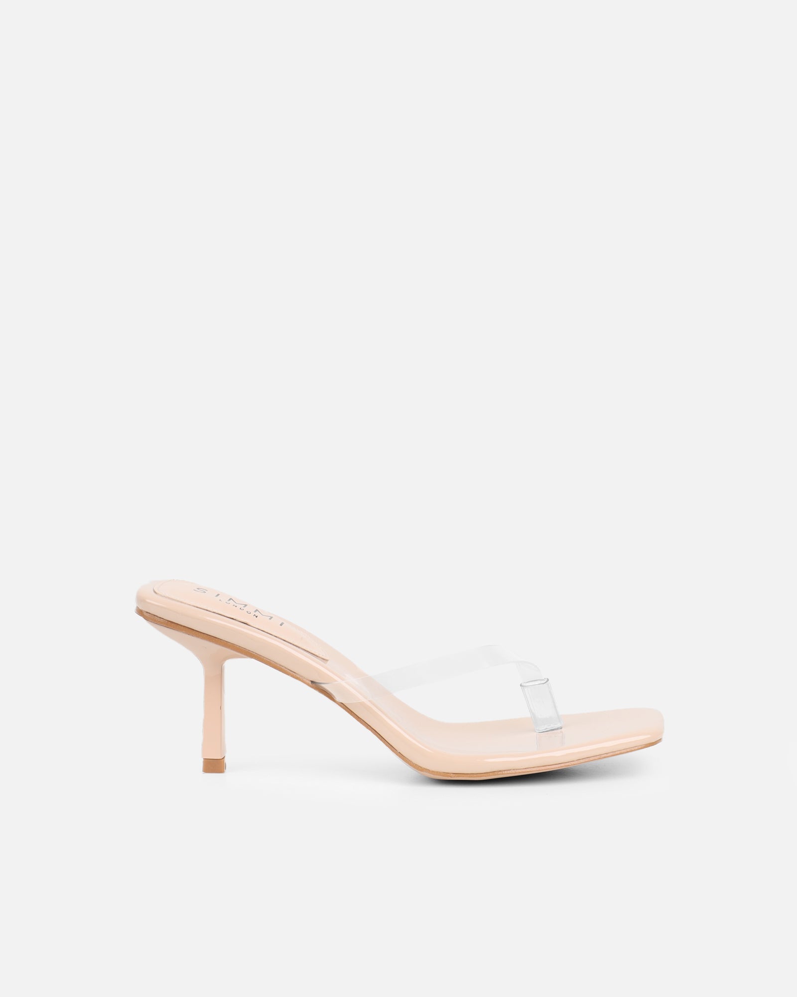 Melba Nude Patent Clear Toe Post Sandals