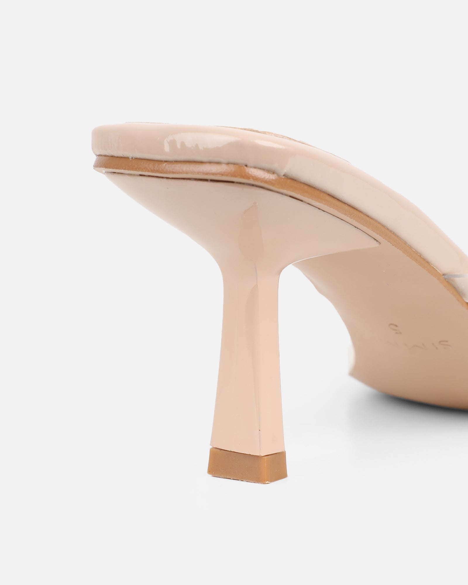 Melba Nude Patent Clear Toe Post Sandals