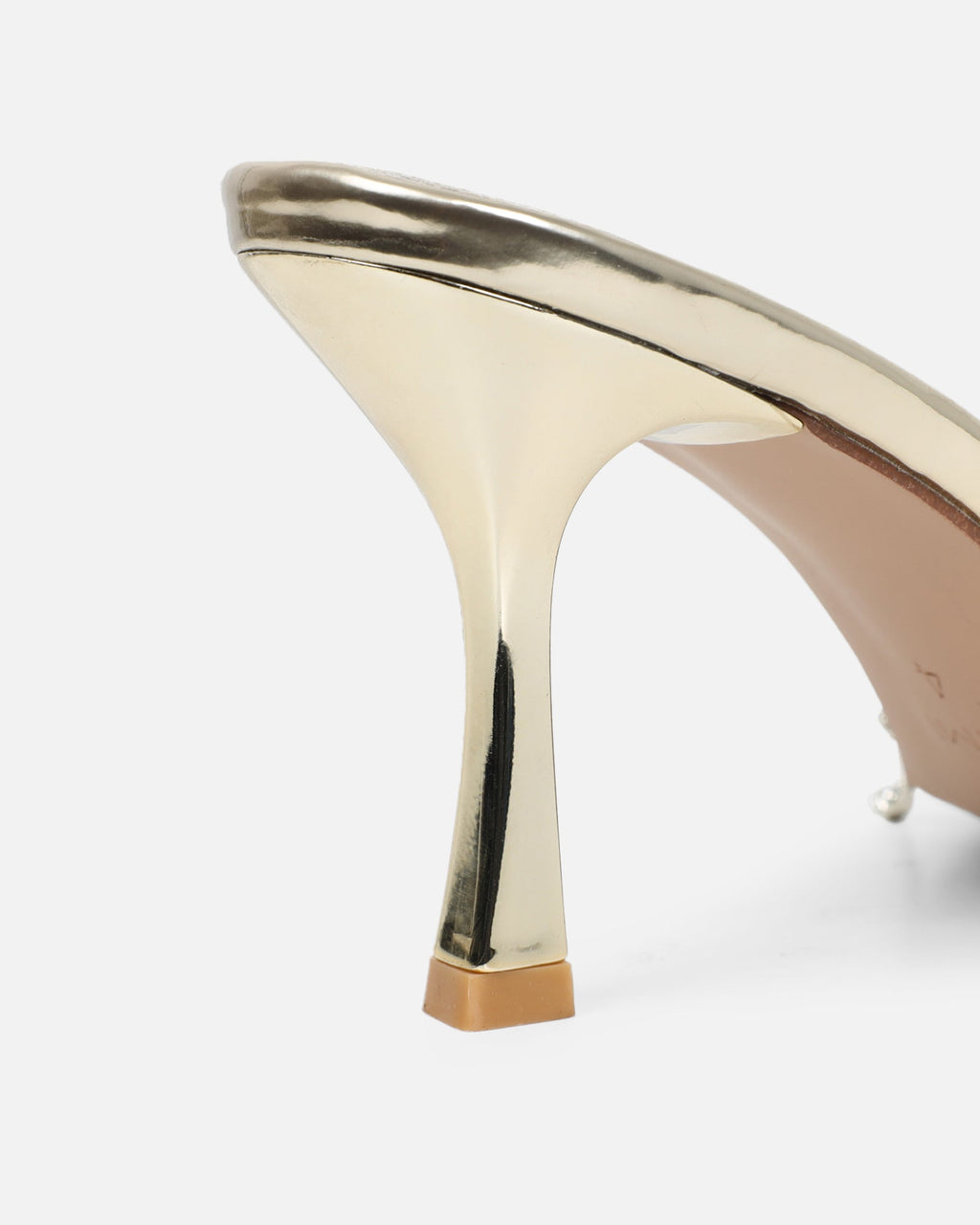 Manux Gold Mirror Diamante Detail Heeled Sandals